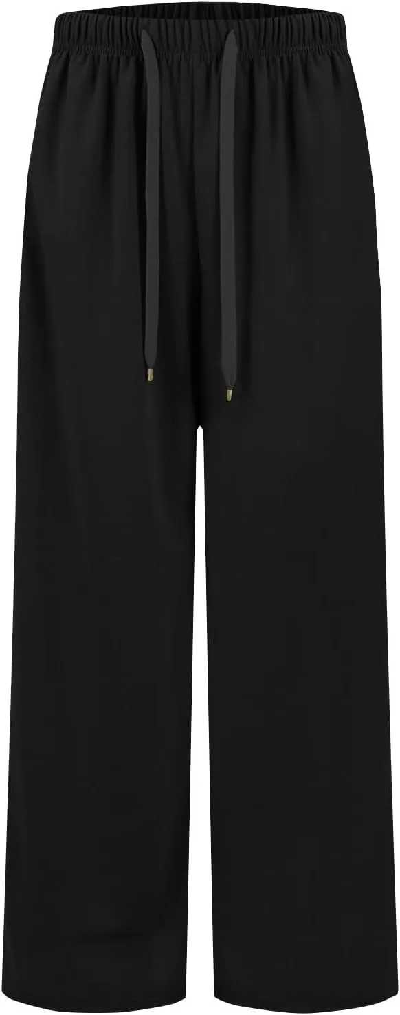 Womens Tall Sweatpants Loose Fit Wide Leg Joggers with Pockets Business Casual Comfy High Wasited Sweat Pants Preppy