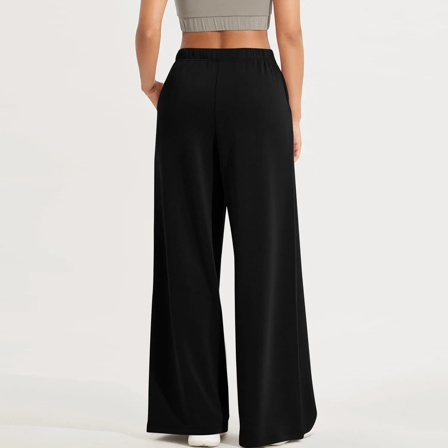 Womens Tall Sweatpants Loose Fit Wide Leg Joggers with Pockets Business Casual Comfy High Wasited Sweat Pants Preppy