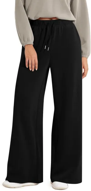 Womens Tall Sweatpants Loose Fit Wide Leg Joggers with Pockets Business Casual Comfy High Wasited Sweat Pants Preppy