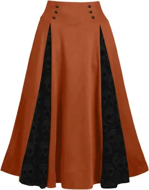 Women's Vintage Gothic Court Lace Up Patchwork Skirt Steampunk Medieval Renaissance Victorian A-Line Pirate Skirts