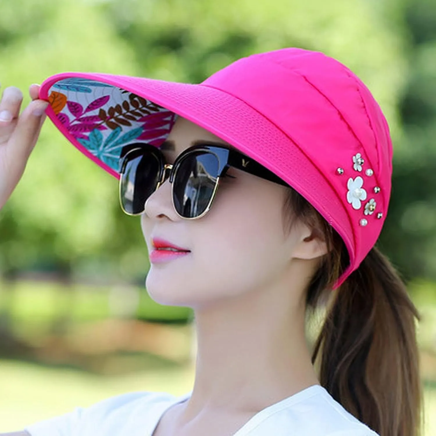Womens Wide Brim Sun Hats Foldable Beach Bucket Hats Outdoor Fishing Hat Bucket Cap for Beach Fishing Hiking