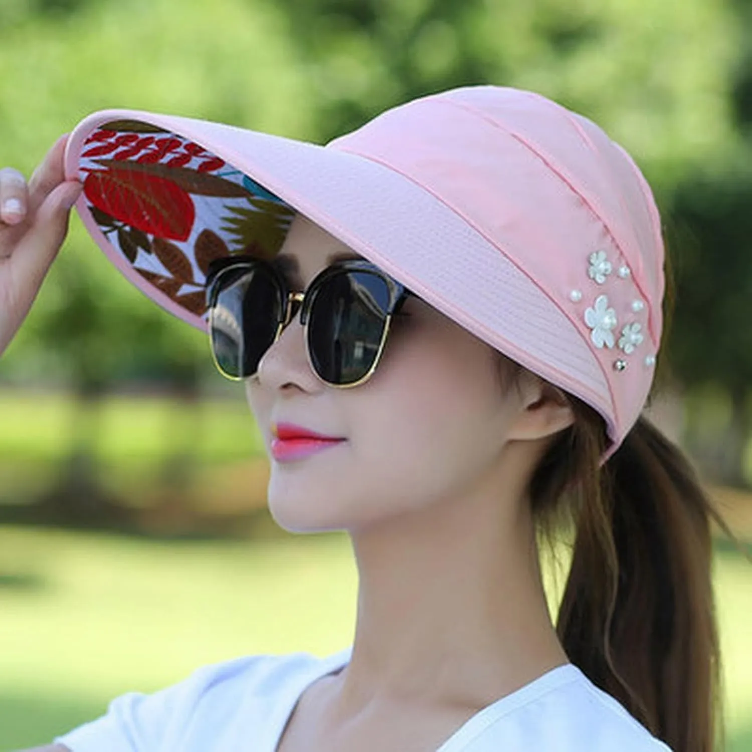 Womens Wide Brim Sun Hats Foldable Beach Bucket Hats Outdoor Fishing Hat Bucket Cap for Beach Fishing Hiking