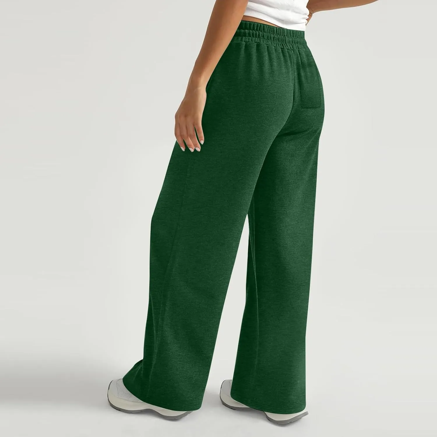 Womens Wide Leg Sweatpants Casual Drawstring High Waisted Flared Sweatpants Baggy Lightweight Joggers with Pockets