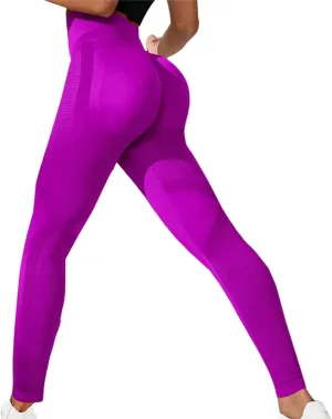 Womens Workout Leggings with High Waist Tummy Control Athletic Yoga Pants Scrunch Butt Gym Seamless Booty Tight