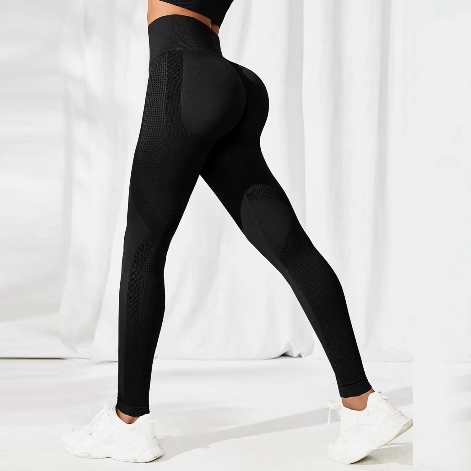 Womens Workout Leggings with High Waist Tummy Control Athletic Yoga Pants Scrunch Butt Gym Seamless Booty Tight