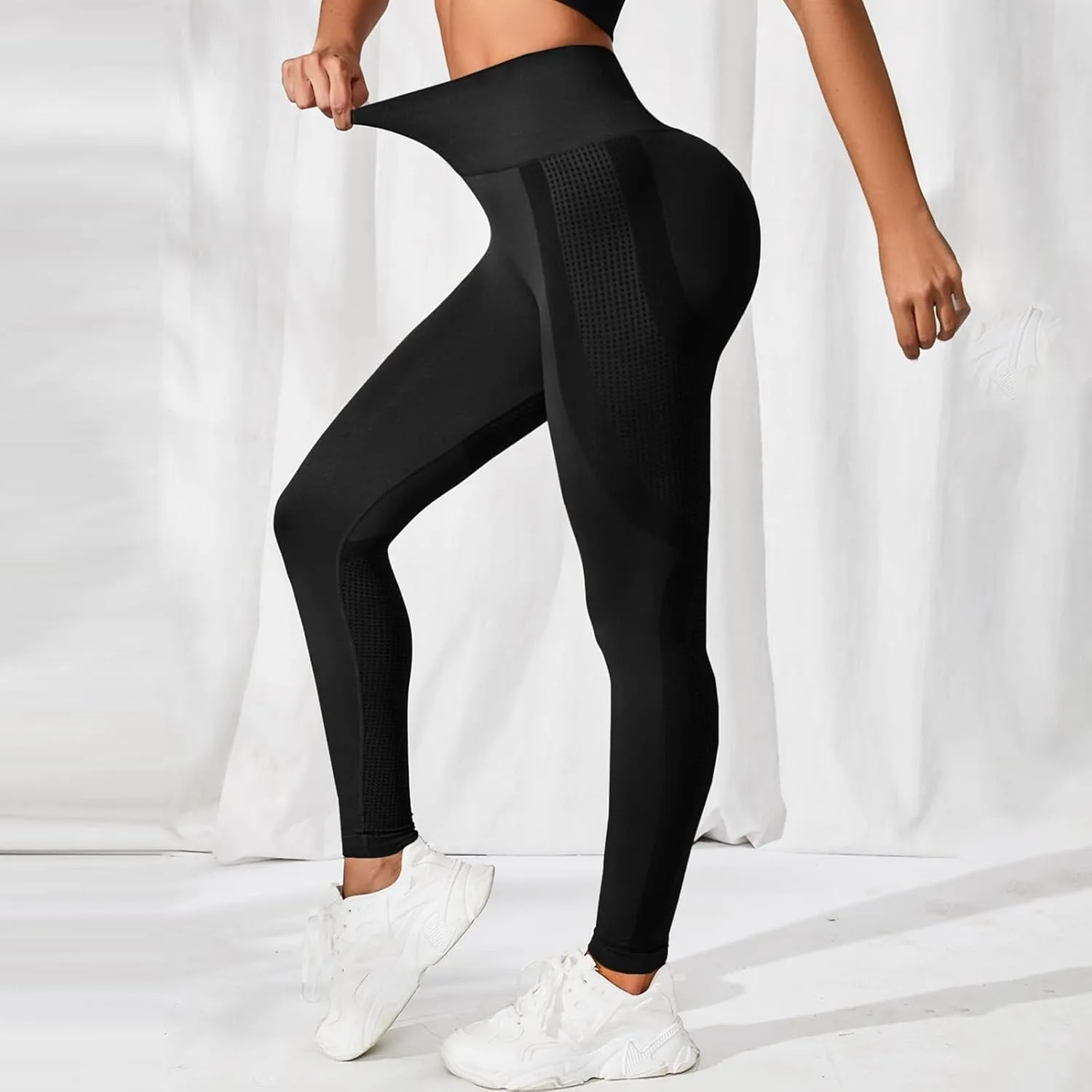 Womens Workout Leggings with High Waist Tummy Control Athletic Yoga Pants Scrunch Butt Gym Seamless Booty Tight