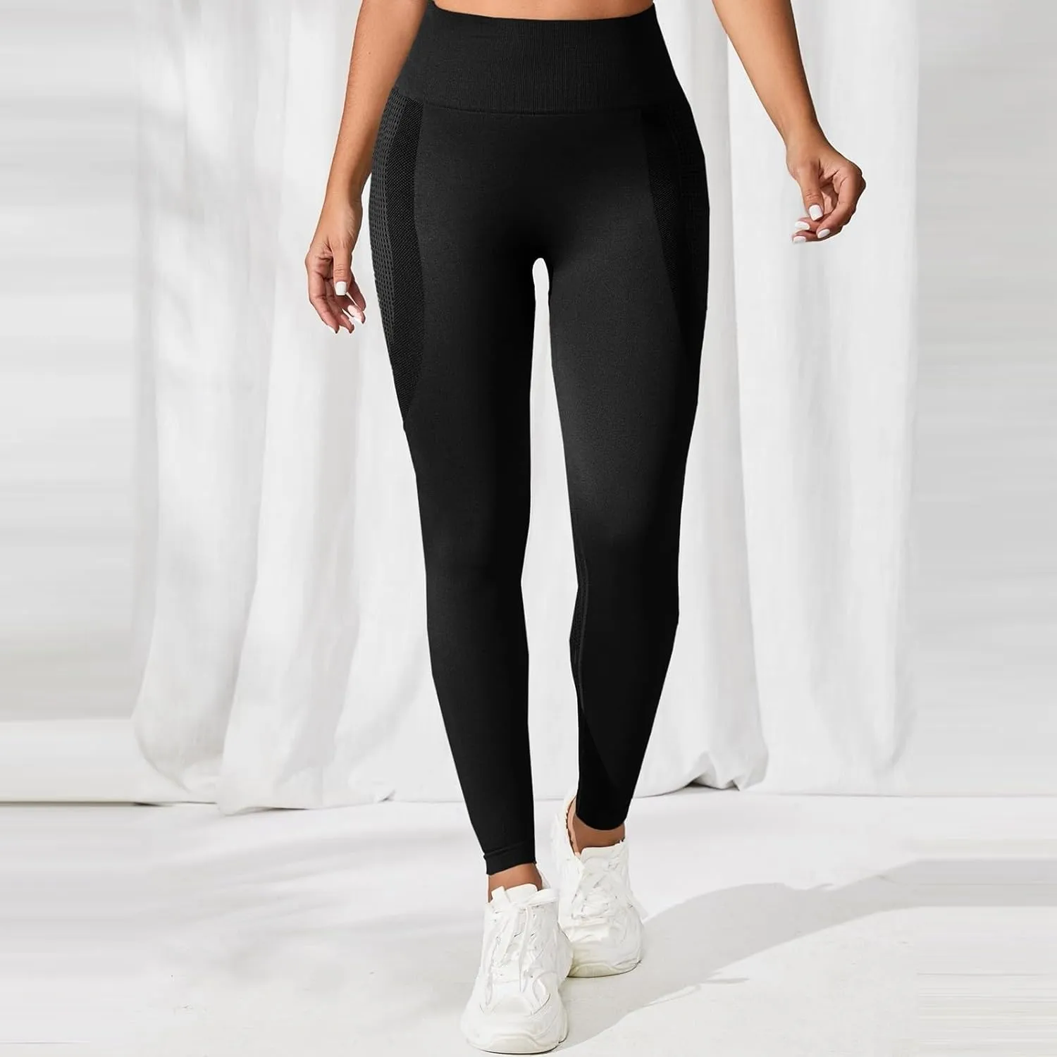 Womens Workout Leggings with High Waist Tummy Control Athletic Yoga Pants Scrunch Butt Gym Seamless Booty Tight