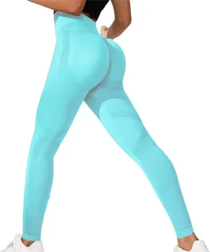 Womens Workout Leggings with High Waist Tummy Control Athletic Yoga Pants Scrunch Butt Gym Seamless Booty Tight