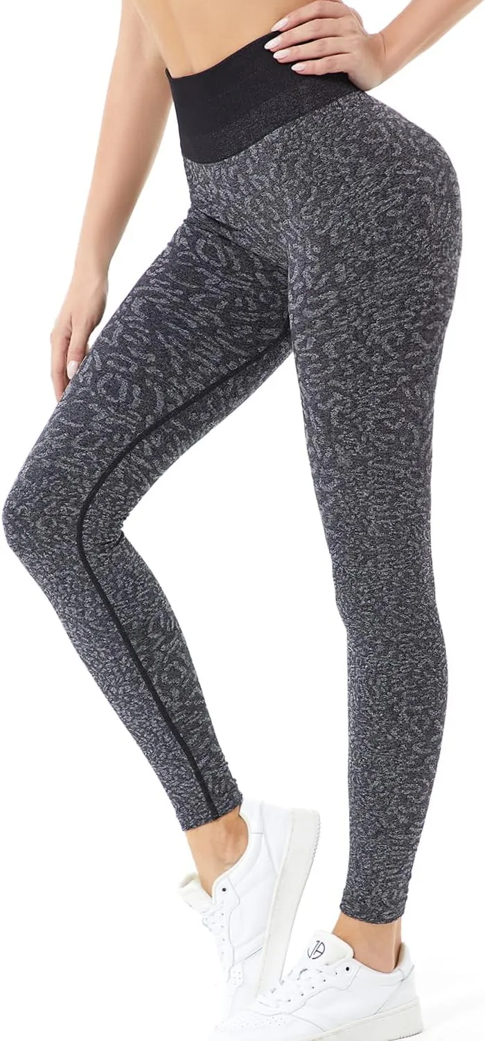 Workout Leggings for Women, Butt Lifting Scrunch Leggings Seamless Tummy Control Yoga Pants High Waist Activewear
