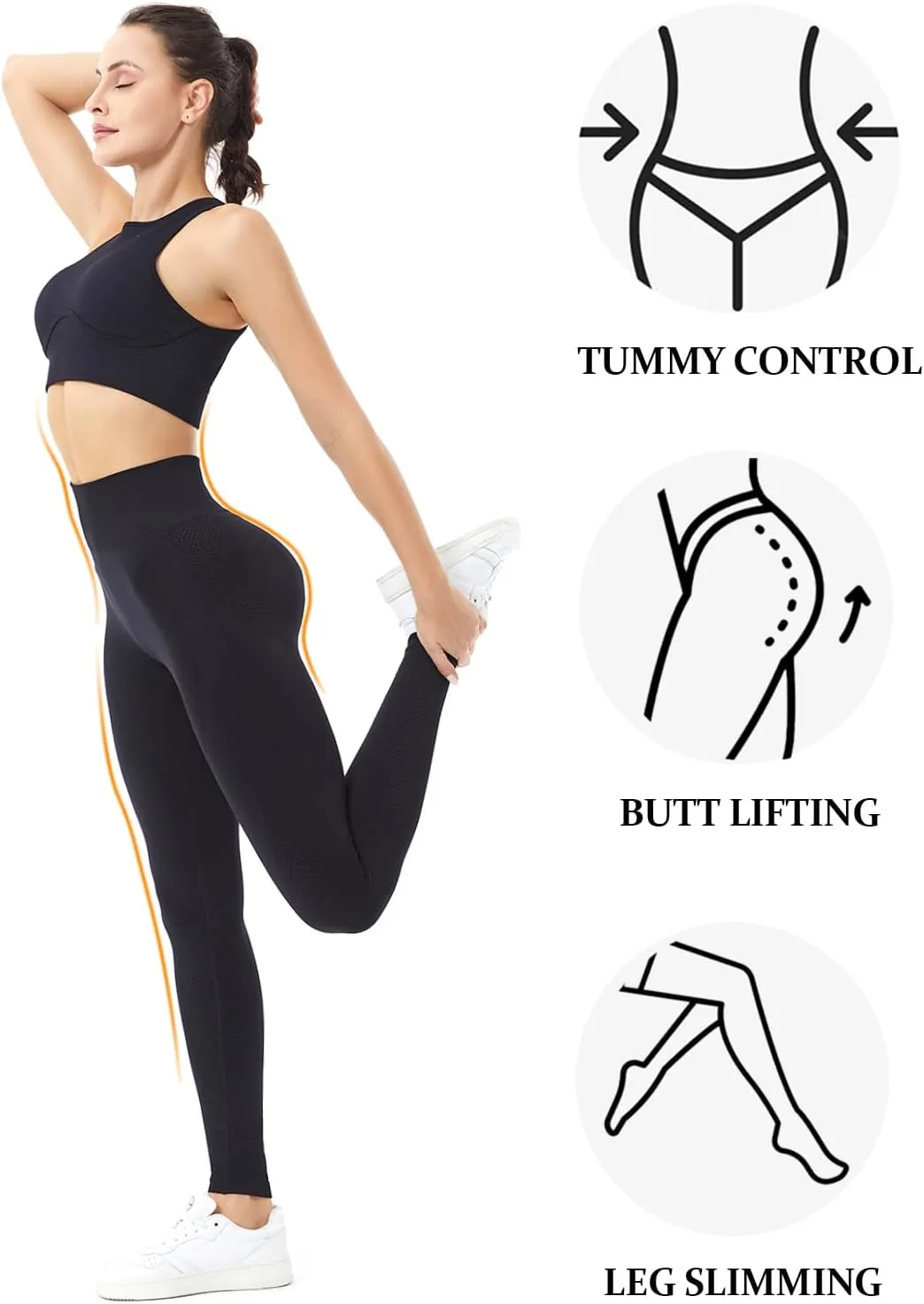 Workout Leggings for Women, Butt Lifting Scrunch Leggings Seamless Tummy Control Yoga Pants High Waist Activewear