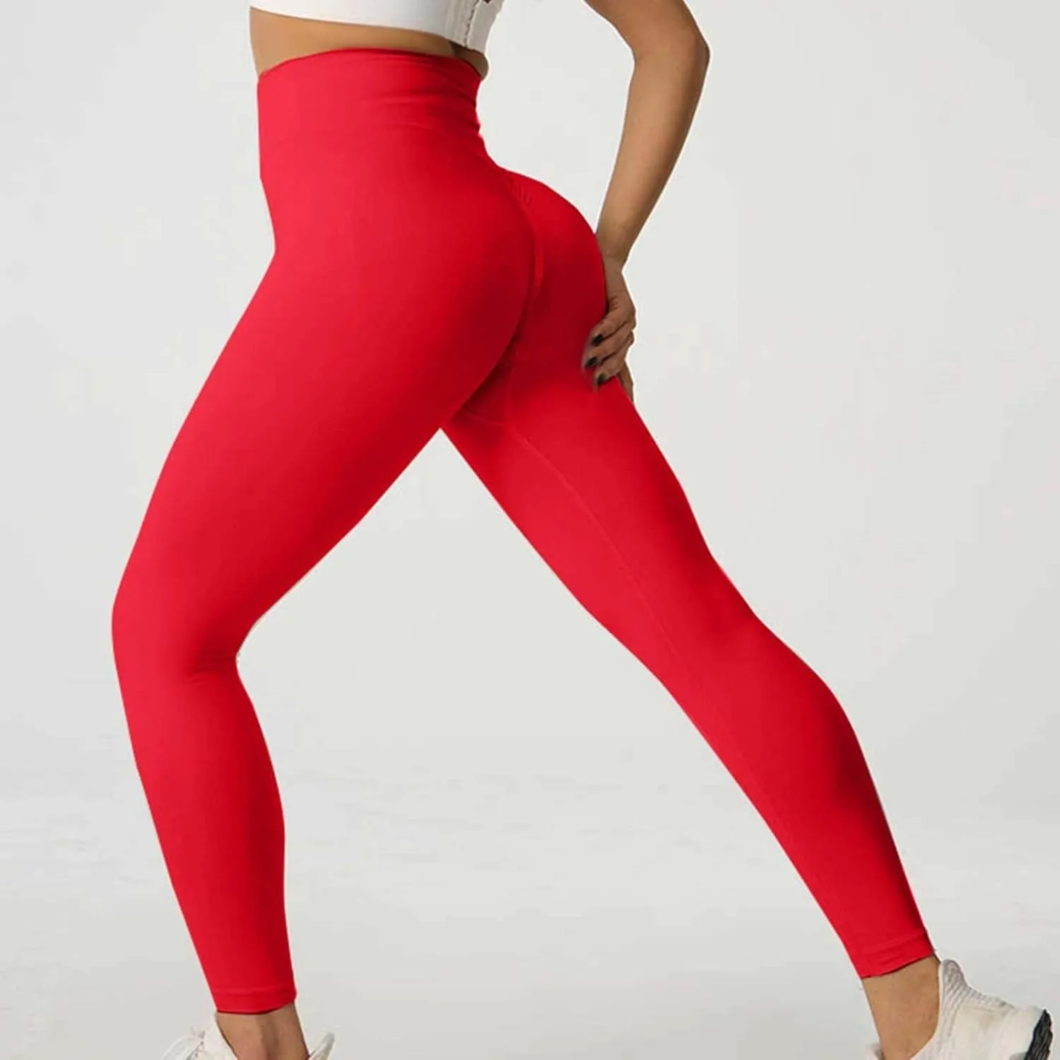 Workout Leggings for Women High Waist Yoga Pants No See Through Tummy Control Cycling Athletic Compression Leggings