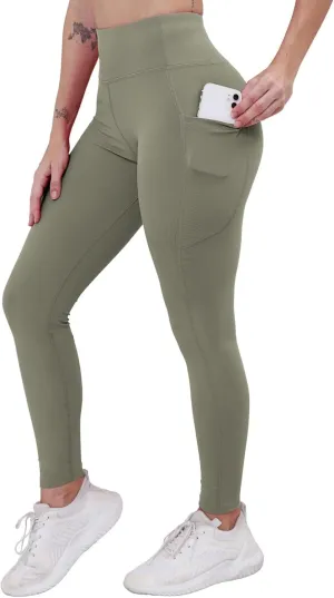 Workout Leggings with Pockets for Women Buttery Soft Elastic Compression Leggings High Waist Running Yoga Pants