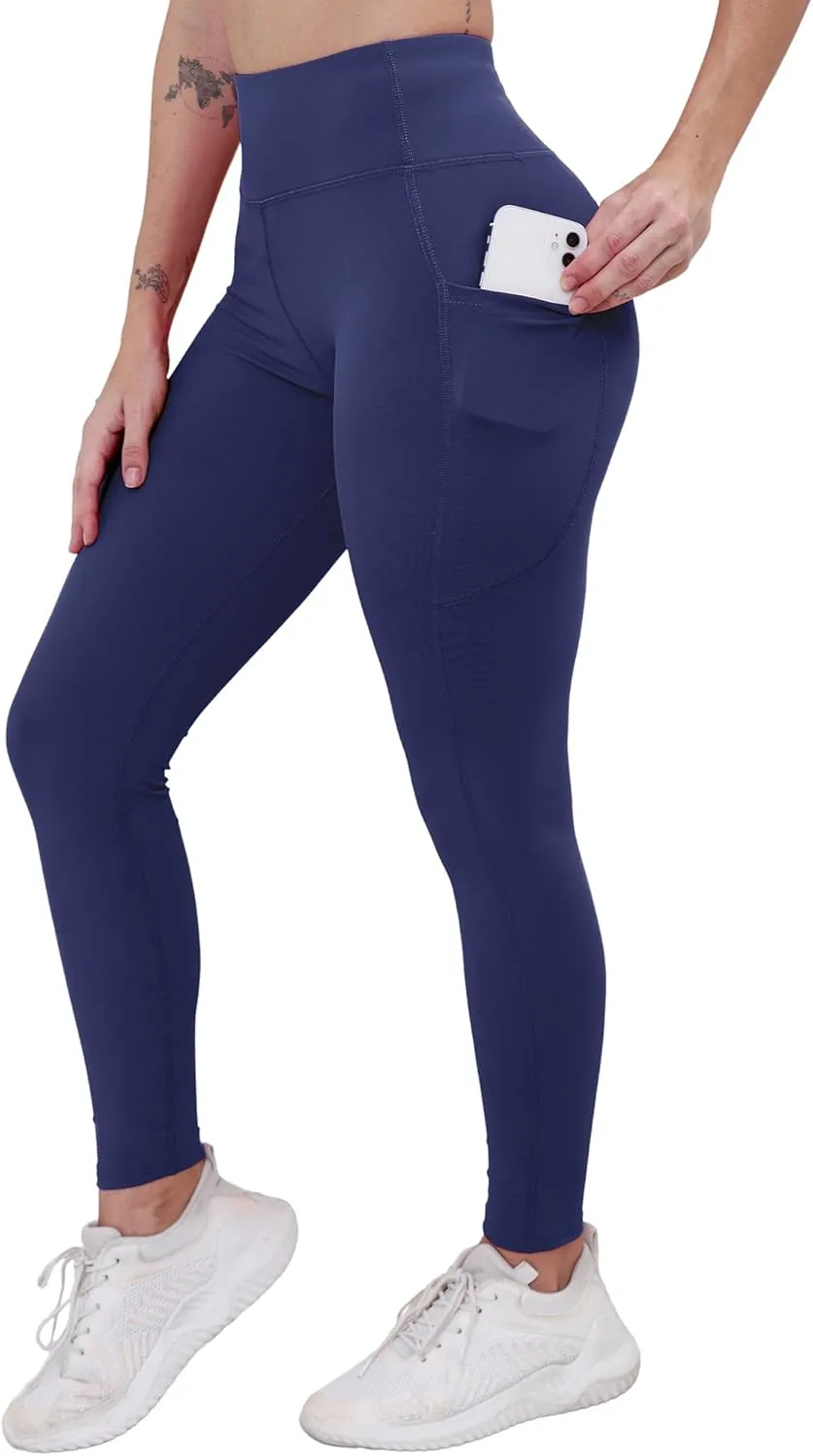 Workout Leggings with Pockets for Women Buttery Soft Elastic Compression Leggings High Waist Running Yoga Pants