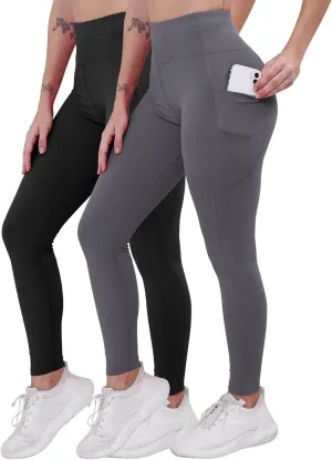 Workout Leggings with Pockets for Women Buttery Soft Elastic Compression Leggings High Waist Running Yoga Pants