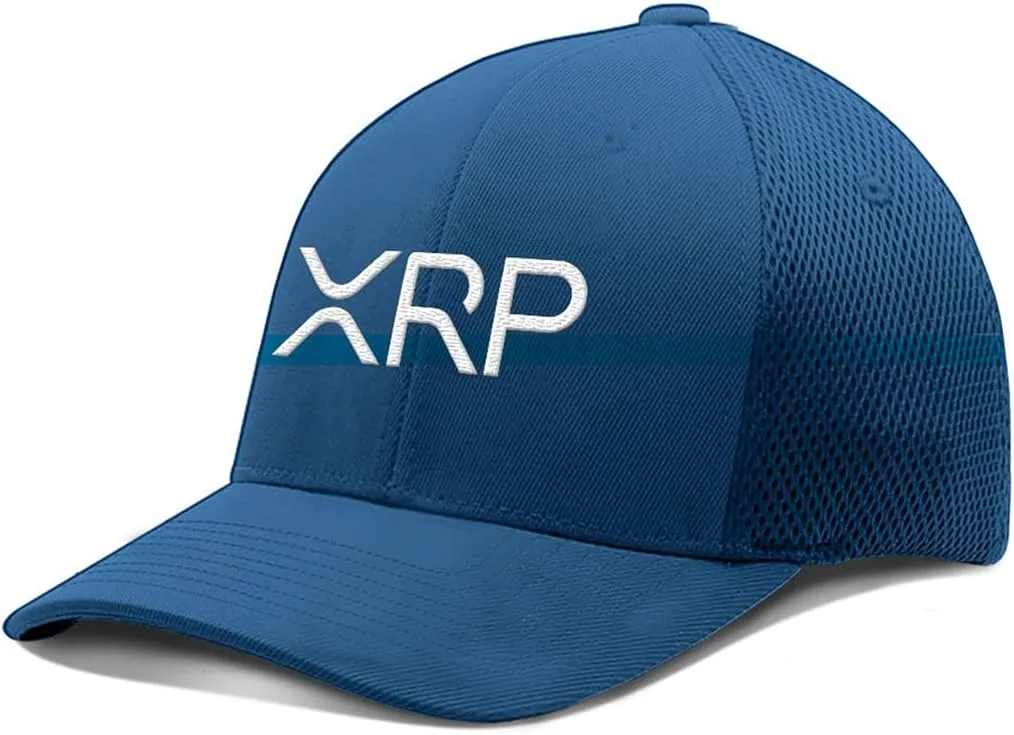 XRP Hat Fitted Flexfit Hats Crypto Baseball Cap for Mens & Womens Ultrafibre Breathable Mesh Side for Casual Wear