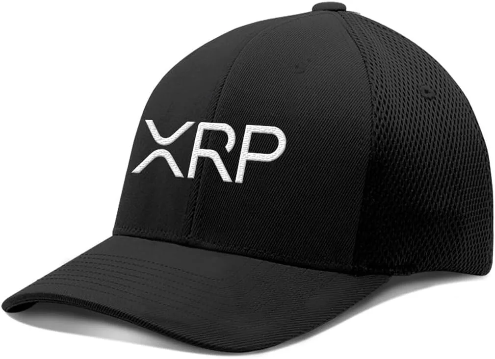 XRP Hat Fitted Flexfit Hats Crypto Baseball Cap for Mens & Womens Ultrafibre Breathable Mesh Side for Casual Wear