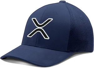XRP Logo Hat Fitted Flexfit Hats Crypto Baseball Cap Ultrafibre Breathable Mesh Side for Casual Wear