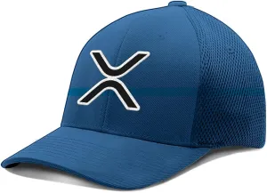 XRP Logo Hat Fitted Flexfit Hats Crypto Baseball Cap Ultrafibre Breathable Mesh Side for Casual Wear