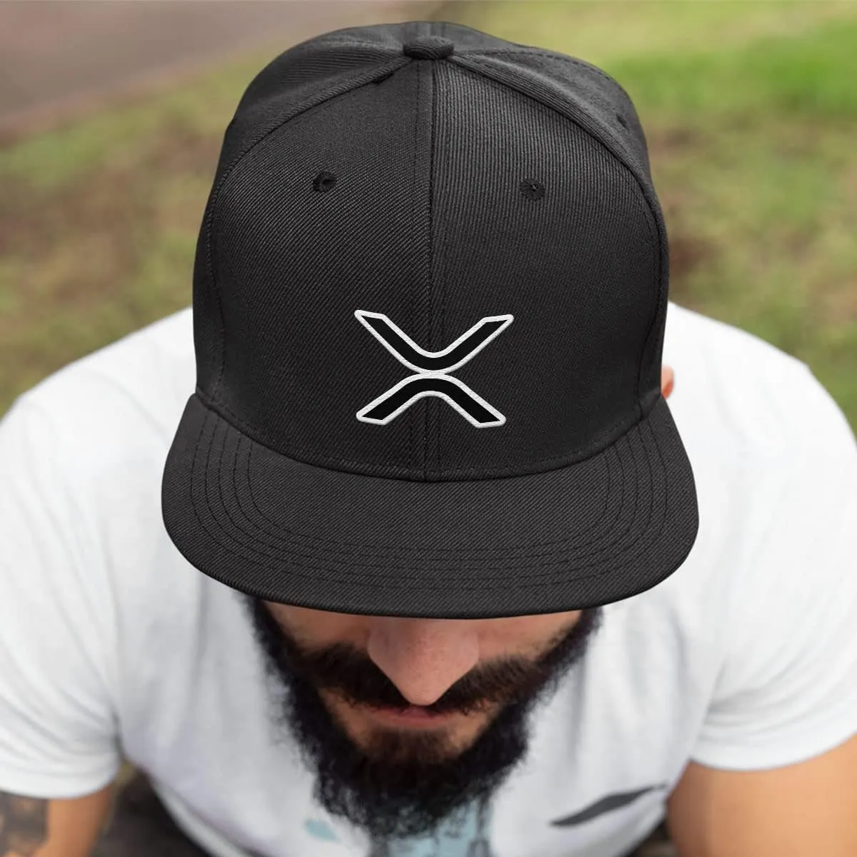 XRP Logo Hat Fitted Flexfit Hats Crypto Baseball Cap Ultrafibre Breathable Mesh Side for Casual Wear