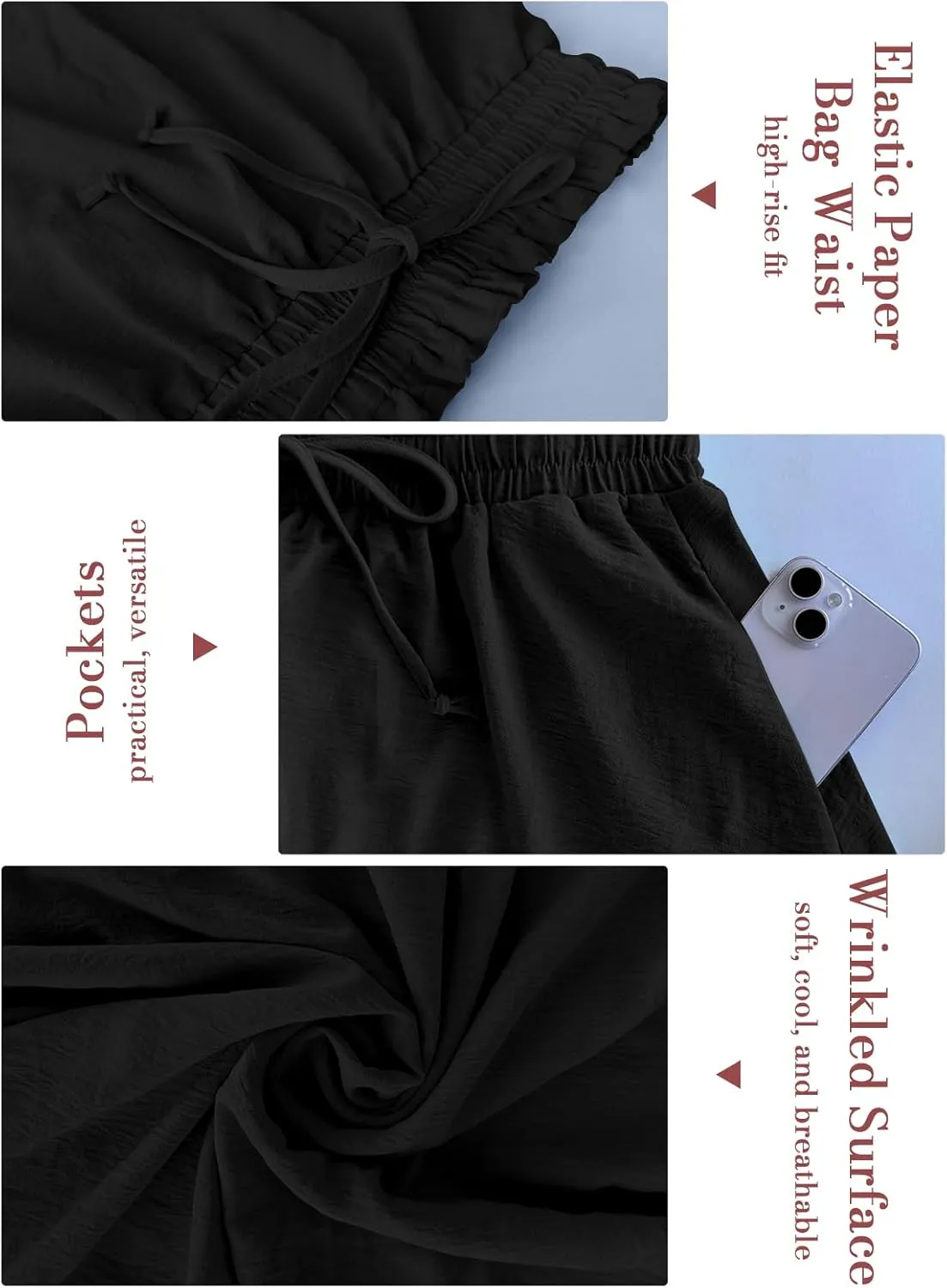 Yincro Women's Summer High Waisted Midi Skirt Elastic Waistband A-Line Skirt with Pockets
