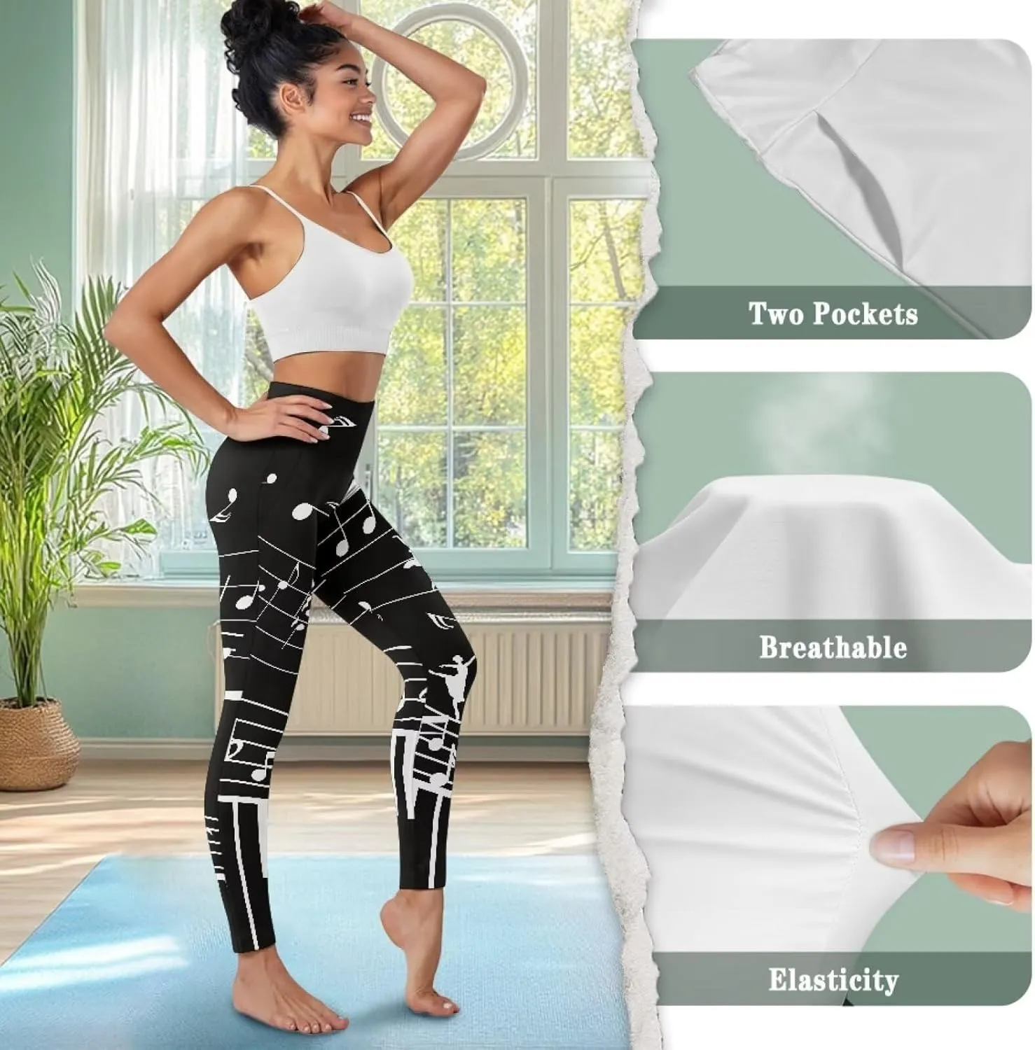 Yoga Pants Women Plus Size Leggings with Pockets Tummy Control Activewear Leggings for Womens