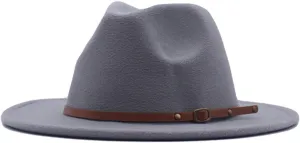 YOLAI Big Brim Panama Fedora Hat - Suede, Large, Men's & Women's Rancher Hat