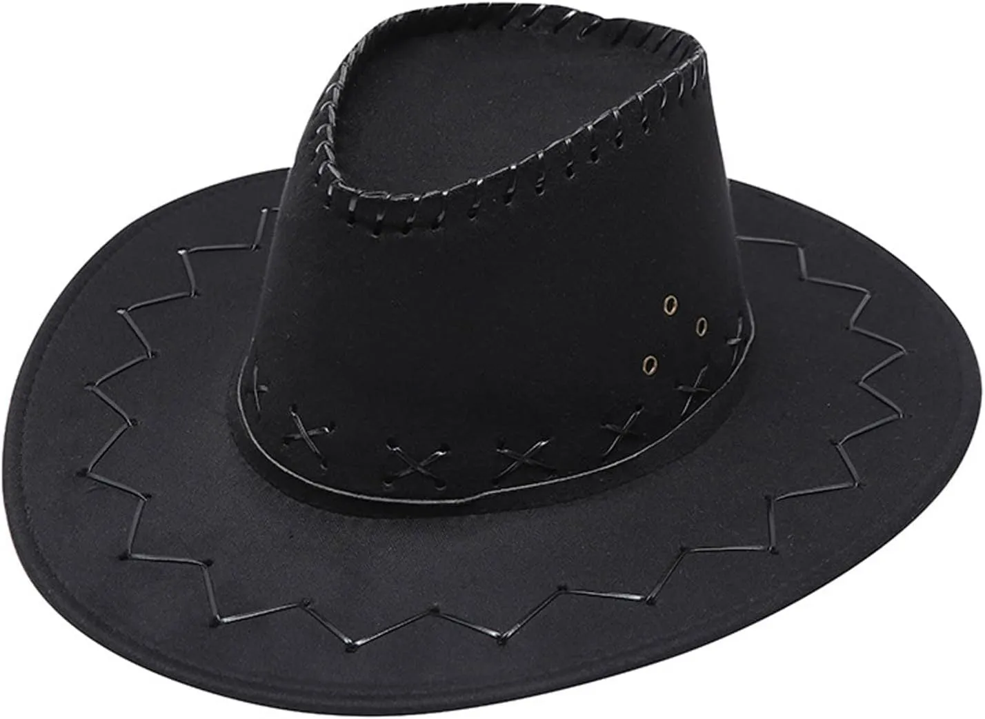 YOLAI Cowboy Cowgir𝐥 Hat for Women Men Western Rodeo Hats Retro Jazz Fedora Rolled Wide Brim Panama Hats