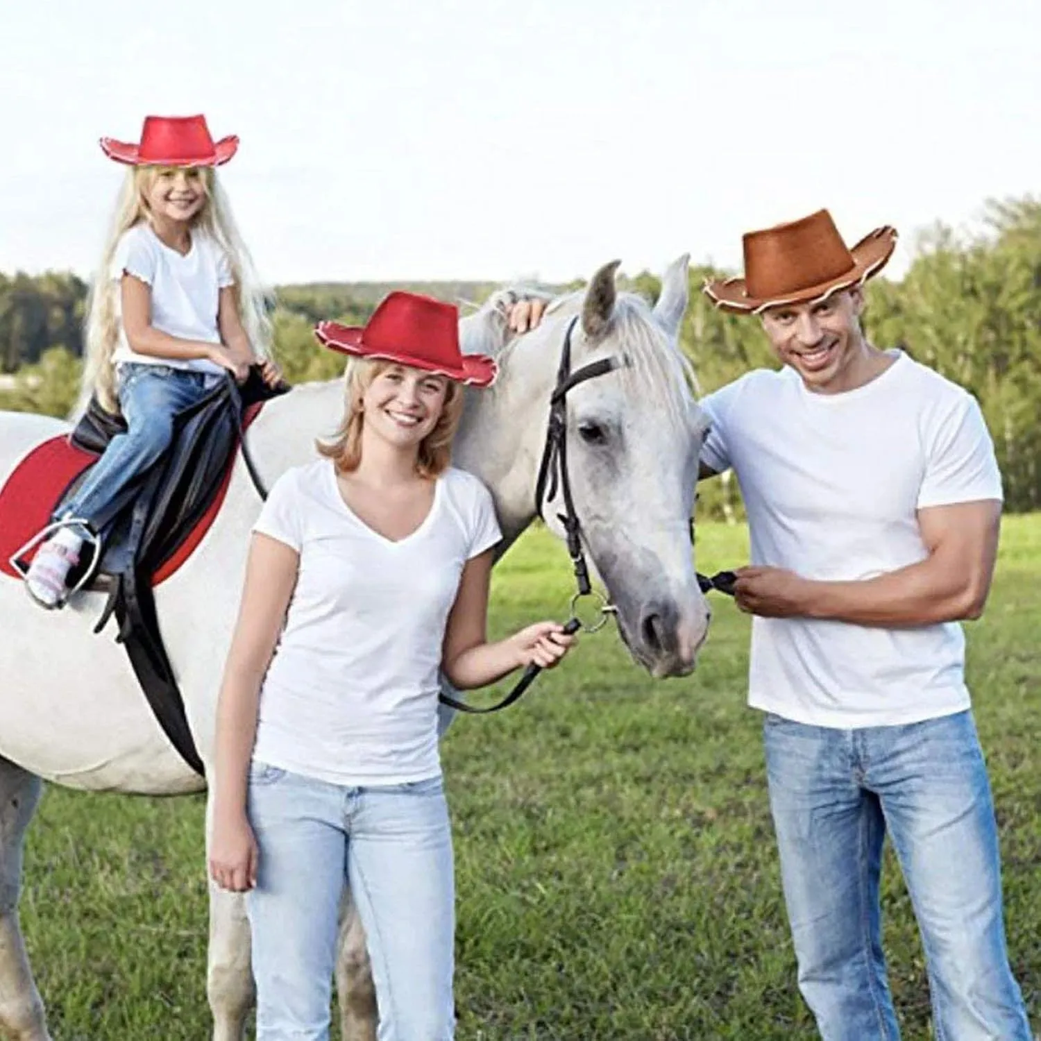 YOLAI Cowboy Hat for Women Men Western Suede Hat Panama Hat Cowboy & Cowgir𝐥 Hat Fel𝐭 Wide Brim Fedora Hats