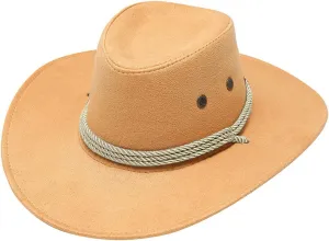 YOLAI Cowboy Hats for Women Men Retro Classic Suede Cowgir𝐥 Hats Wide Brim Western Cowgir𝐥 Cowboys Hats