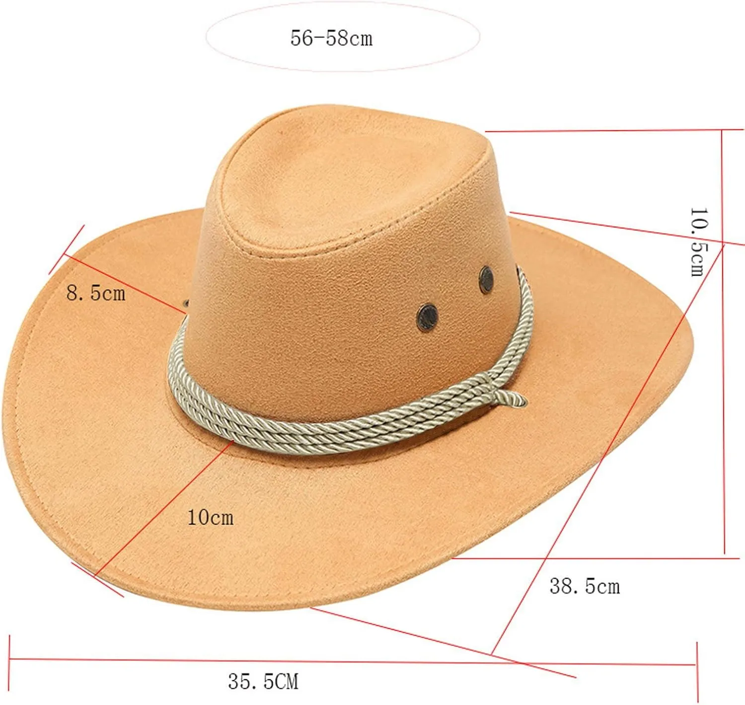 YOLAI Cowboy Hats for Women Men Retro Classic Suede Cowgir𝐥 Hats Wide Brim Western Cowgir𝐥 Cowboys Hats