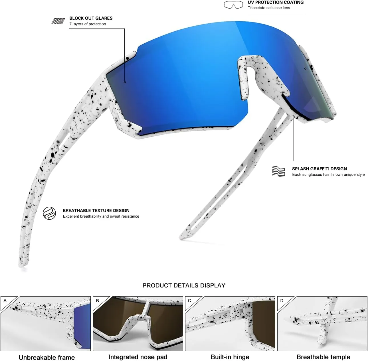 Youth Baseball Sunglasses for Boys Girls Age 6-12 Softball Cycling Sports Sunglasses for Kids Lightweight Frame
