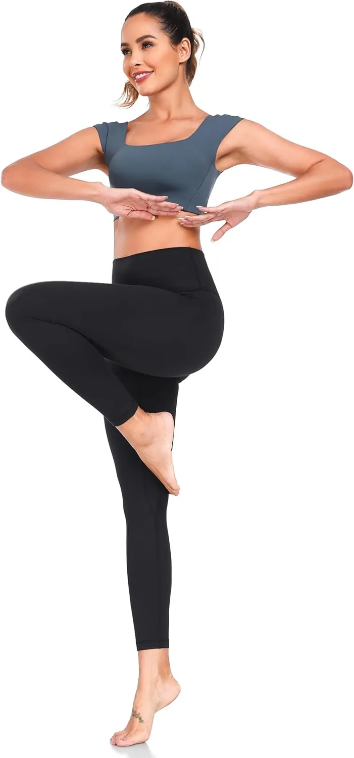 YUNOGA Women's High Waisted Leggings Tummy Control Workout Leggings with Inner Pocket Buttery Soft Activewear Yoga Pants