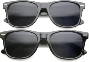 zeroUV - Classic Colored Mirror Lens Square Horn Rimmed Sunglasses for Men Women