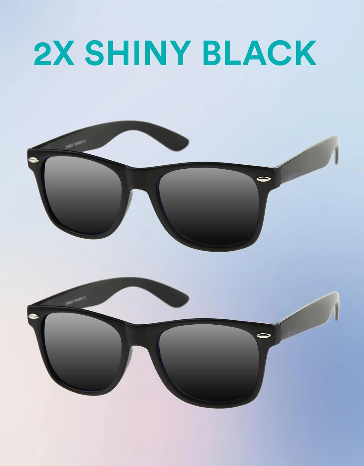 zeroUV - Classic Colored Mirror Lens Square Horn Rimmed Sunglasses for Men Women