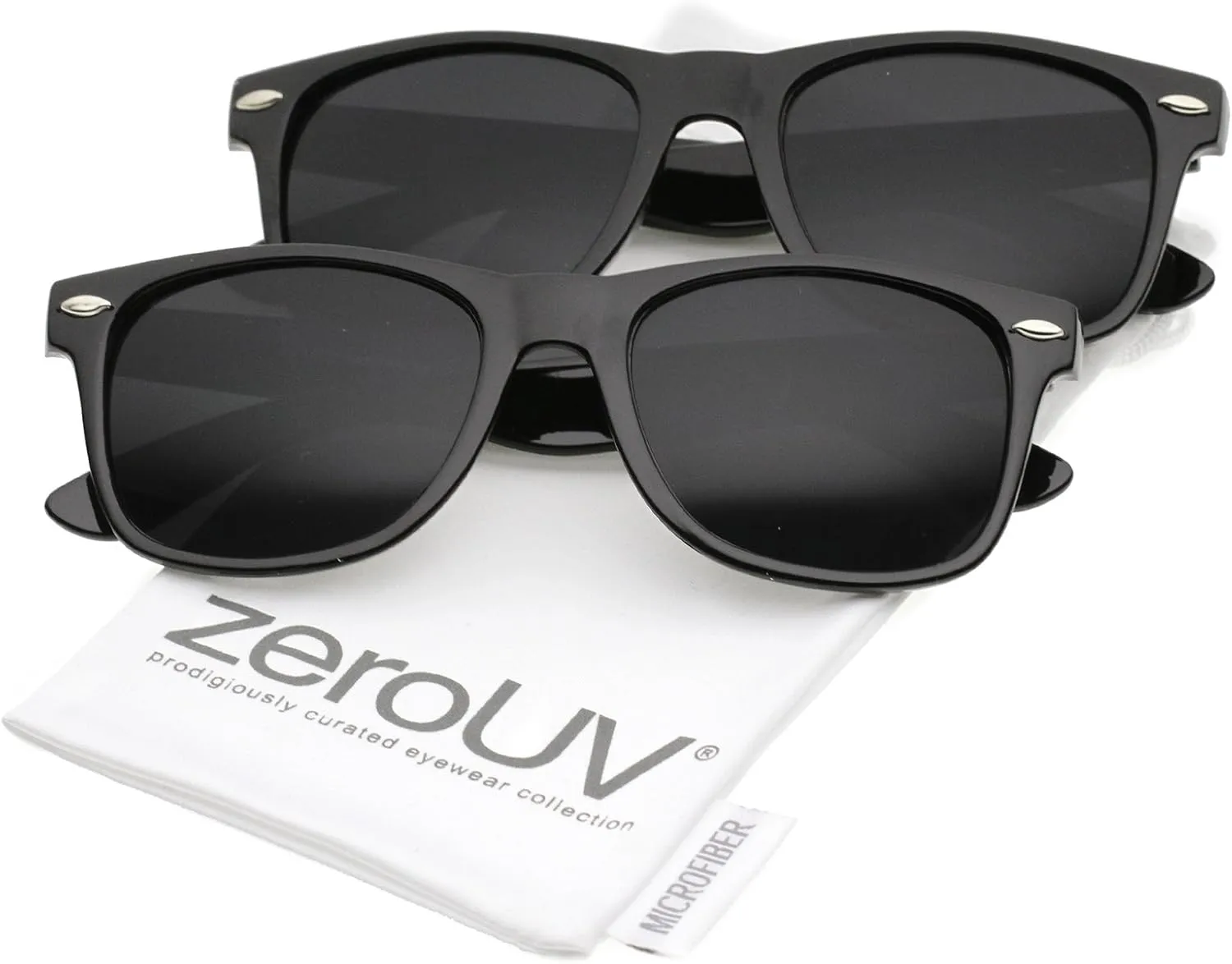 zeroUV - Classic Colored Mirror Lens Square Horn Rimmed Sunglasses for Men Women