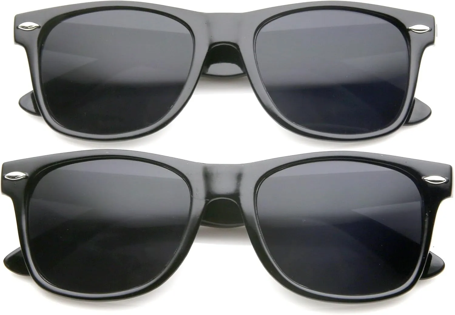 zeroUV - Classic Colored Mirror Lens Square Horn Rimmed Sunglasses for Men Women
