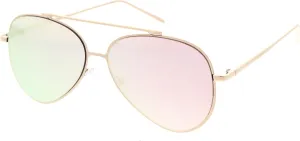 zeroUV Mirrored Oversized Aviator Sunglasses for Women with Flat Mirror Lens 58mm