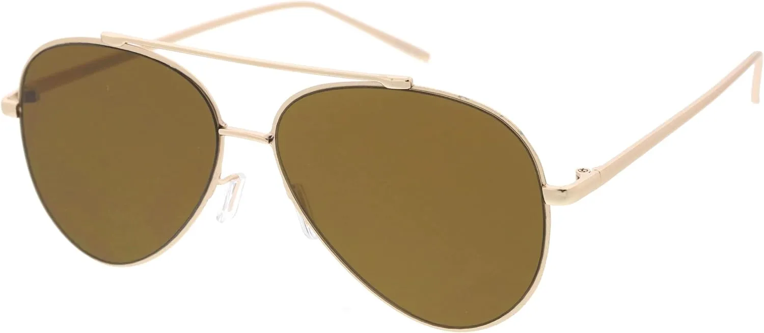 zeroUV Mirrored Oversized Aviator Sunglasses for Women with Flat Mirror Lens 58mm