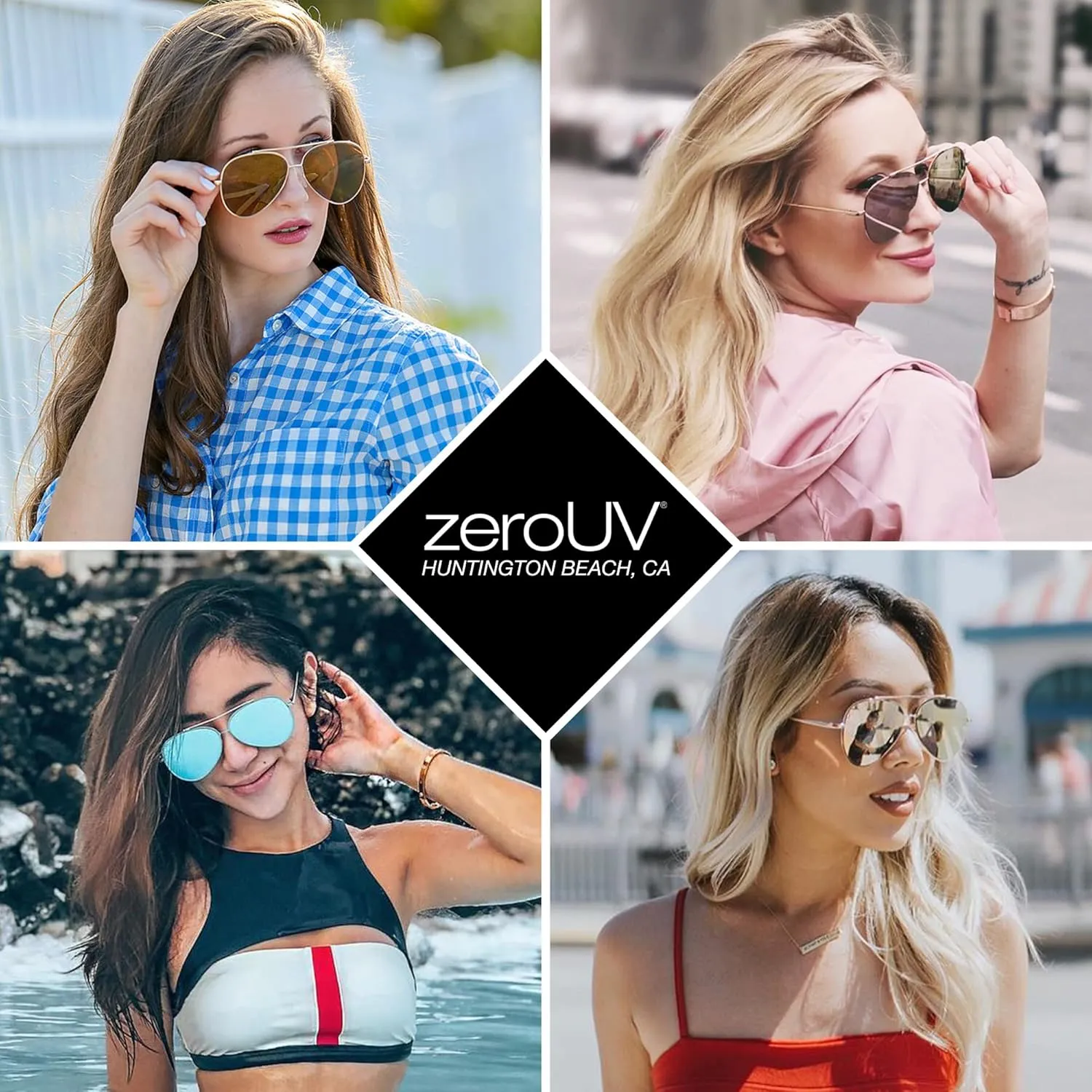 zeroUV Mirrored Oversized Aviator Sunglasses for Women with Flat Mirror Lens 58mm