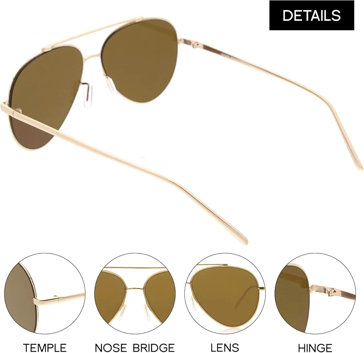 zeroUV Mirrored Oversized Aviator Sunglasses for Women with Flat Mirror Lens 58mm