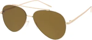zeroUV Mirrored Oversized Aviator Sunglasses for Women with Flat Mirror Lens 58mm
