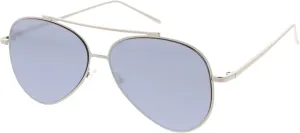 zeroUV Mirrored Oversized Aviator Sunglasses for Women with Flat Mirror Lens 58mm