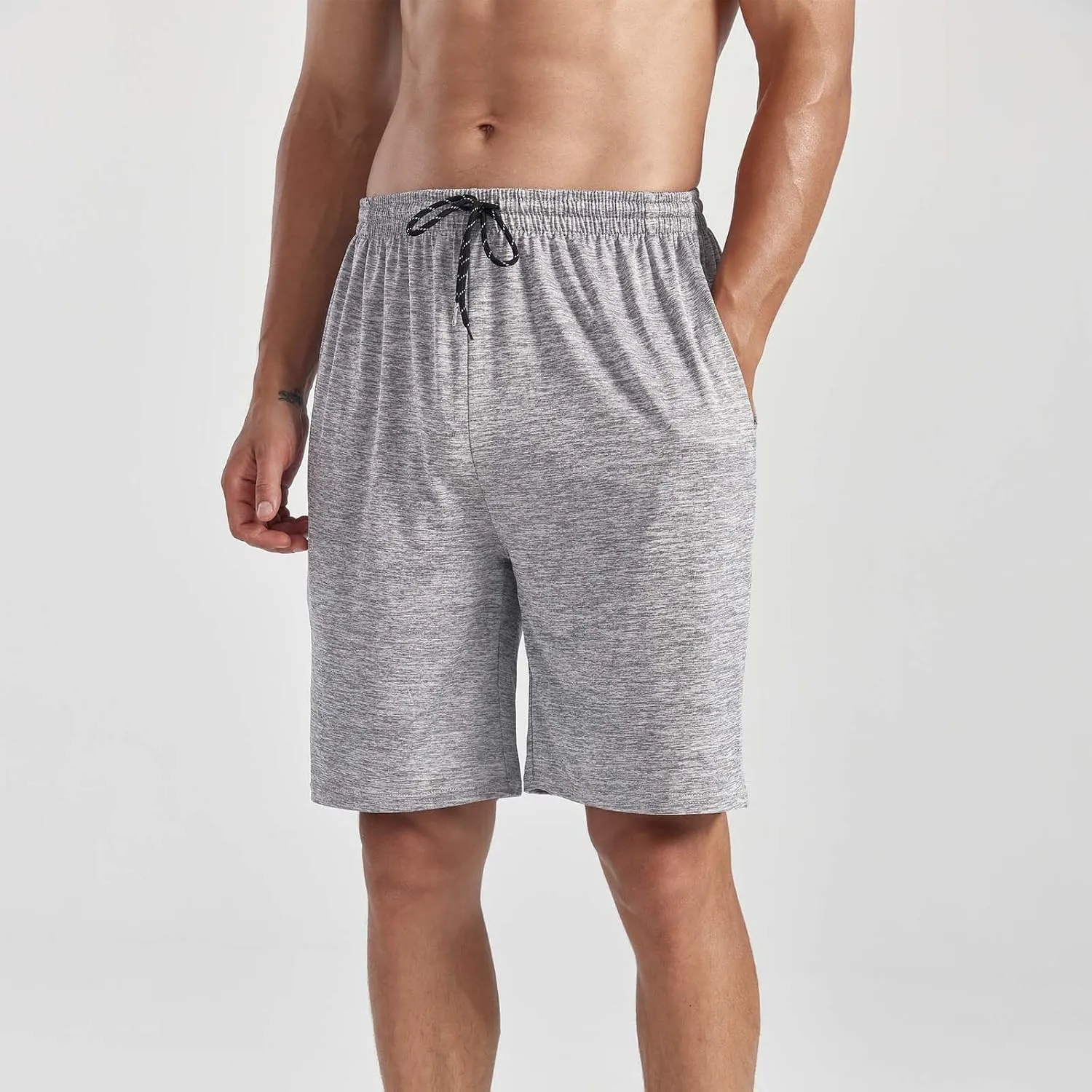 ZH Men's Athletic Shorts with Pockets and Adjustable Elastic Waistband - Quick-Dry Activewear