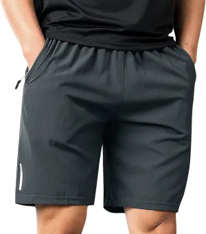 ZYXTIM Men's Casual Sports Reflective Shorts Athletic Gym Workout Running Basketball Training Shorts Quick Dry Activewear
